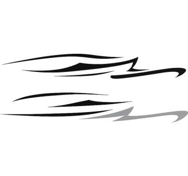 Abstract flowing gradient waves caravan decal - TenStickers