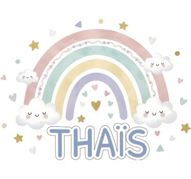 Sticker illustration paste rainbow with name - TenStickers