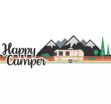 Happy Camper Vehicle Sticker - TenStickers