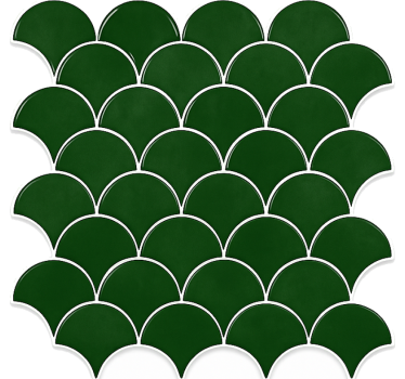 Emerald green fish scale bathroom wall sticker - TenStickers