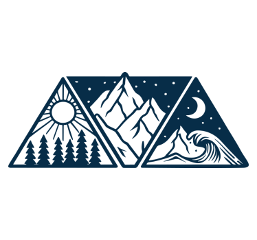 Caravan decal triangular nature elements - TenStickers