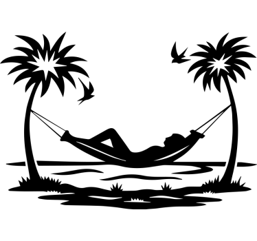 Caravan decal beach life hammock - TenStickers