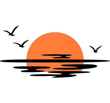 Caravan decal orange sunset - TenStickers