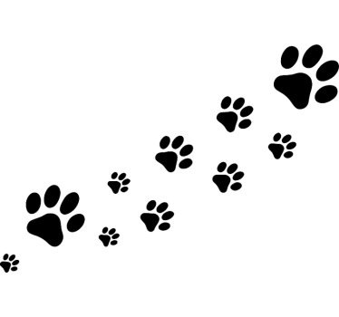 Car sticker cute paw print trail - TenStickers
