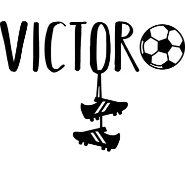 Football boots with name football sticker - TenStickers