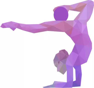 Sports Origami Gymnast Olympic wall decal - TenStickers