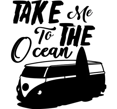 Surfer Camper text wall decal - TenStickers