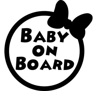 Cute bow design baby on board sticker - TenStickers
