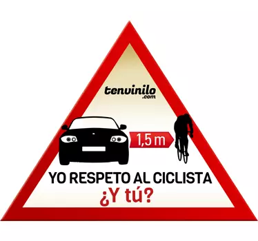 Pegatina respeto al ciclista cycling sticker - TenStickers