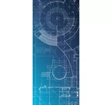 Blueprint glass door sticker - TenStickers