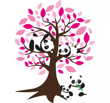 Tree with panda kids tree wall decal - TenStickers