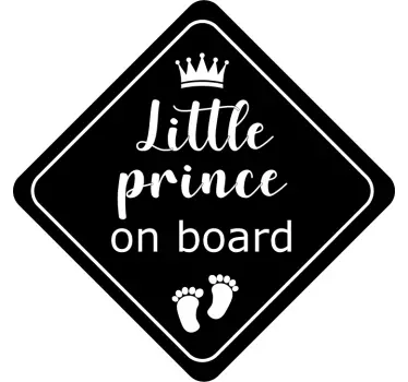 Little prince baby in car sticker - TenStickers