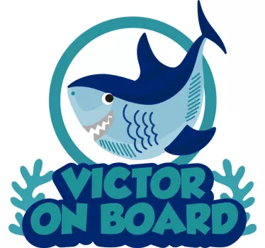 Baby Shark with name baby in car decal - TenStickers