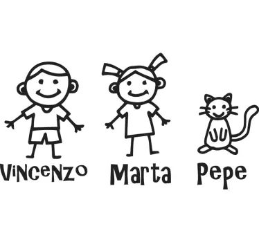 People with names baby in car decal - TenStickers