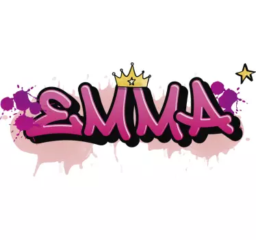 Personalised girl name graffiti design wall sticker for kids - TenStickers