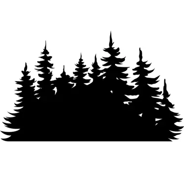 Treeline silhouette tree wall decal - TenStickers