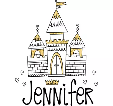Castle princess, own name fairy tale wall decal - TenStickers