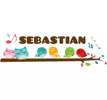Customized Colorful Birds kid's sticker - TenStickers