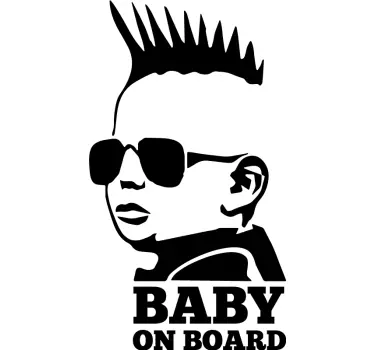 Rock baby in car vinyl decal - TenStickers