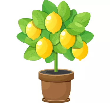 Cute lemon tree wall sticker - TenStickers