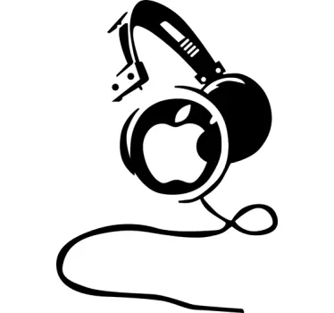 Headphones MacBook Sticker - TenStickers