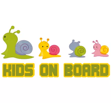 Snails illustration design baby on board sticker - TenStickers