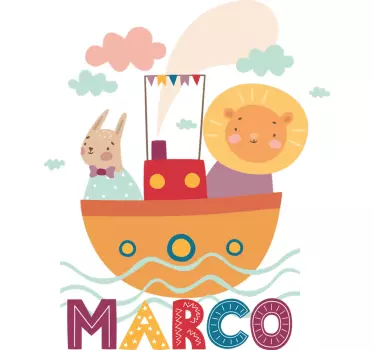 Animals on transport Kids Bedroom Wall Sticker - TenStickers