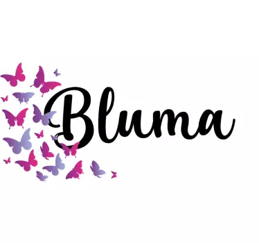 Butterfly with personalized name decals for walls - TenStickers