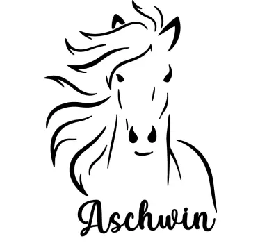 horse with personalized name animal wall decor - TenStickers