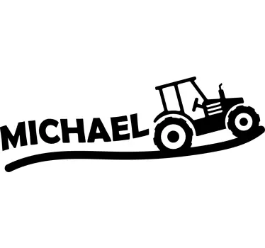 Personalised Tractor Hill toy decal - TenStickers