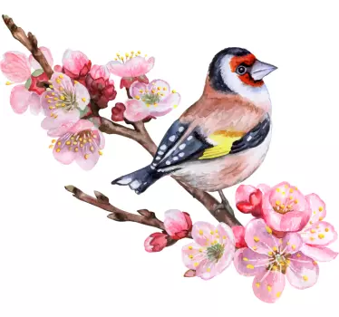 spring branches with birds tree wall decal - TenStickers