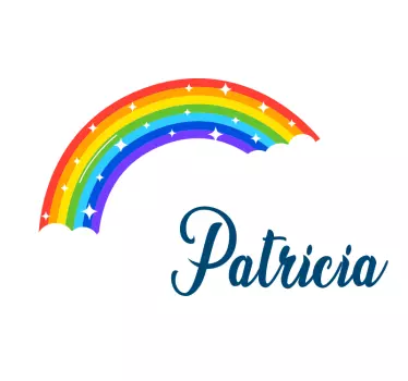 Personalised Sparkly Rainbow baby wall sticker - TenStickers