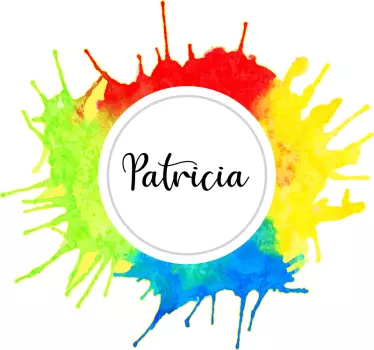 Water colour rainbow circle wall decal - TenStickers