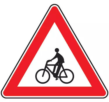 Cyclist Care Road Sign Sticker - TenStickers