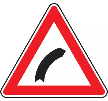 Curved Direction Indicator road sign sticker - TenStickers