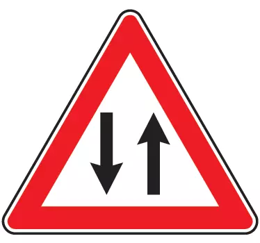 Two-way Traffic Sign Sticker - TenStickers