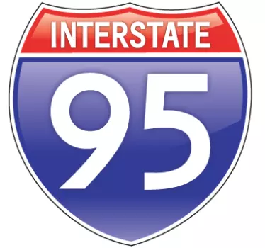 Interstate 95 Road Sign Wall Sticker - TenStickers