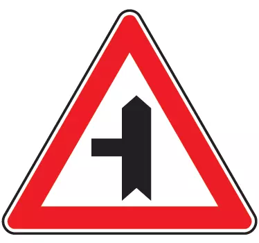 Intersection with Priority Sign Sticker - TenStickers