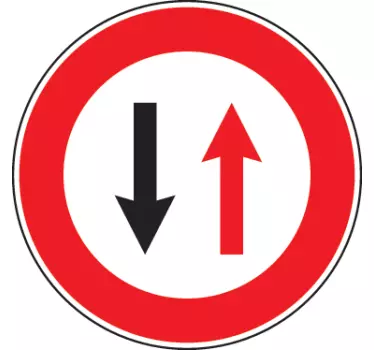 Priority to Oncoming Traffic Sign Sticker - TenStickers