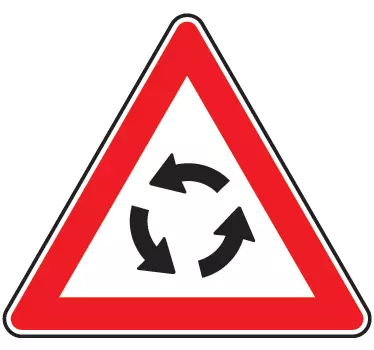 Roundabout Sign Sticker - TenStickers