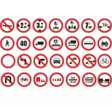 Prohibited Set of Sign Sticker - TenStickers