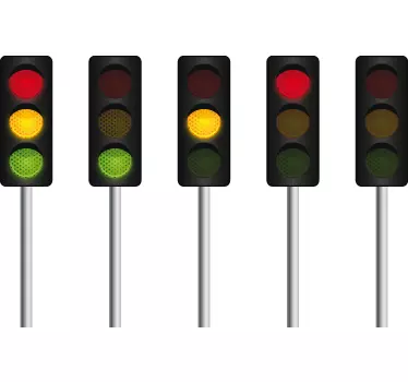 Road Traffic Lights Wall Sticker - TenStickers