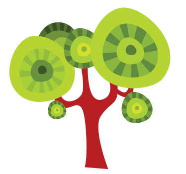 Circle Green Tree Wll Sticker - TenStickers