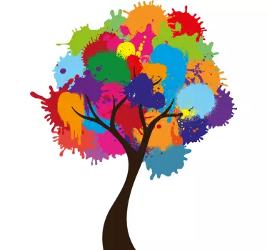 Colorful artistic tree wall sticker - TenStickers