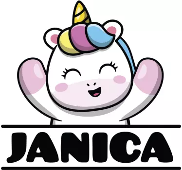 Kid's sticker delightful unicorn sculpture - TenStickers