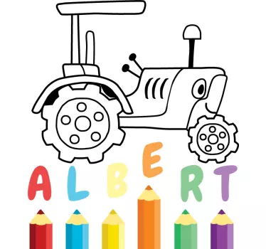 Kid's sticker tractor-themed art design - TenStickers