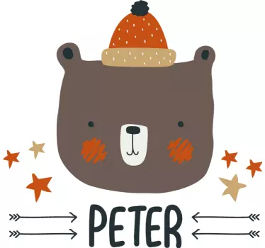 Kid's sticker charming bear sculpture - TenStickers