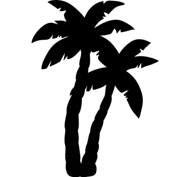 Two monocolor palm  tree wall decal - TenStickers