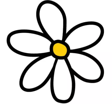 White daisy flower car sticker - TenStickers