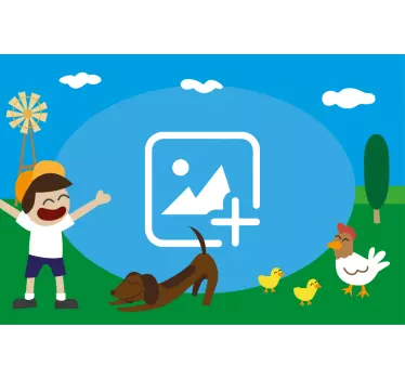 Kid's sticker playful farm scene - TenStickers